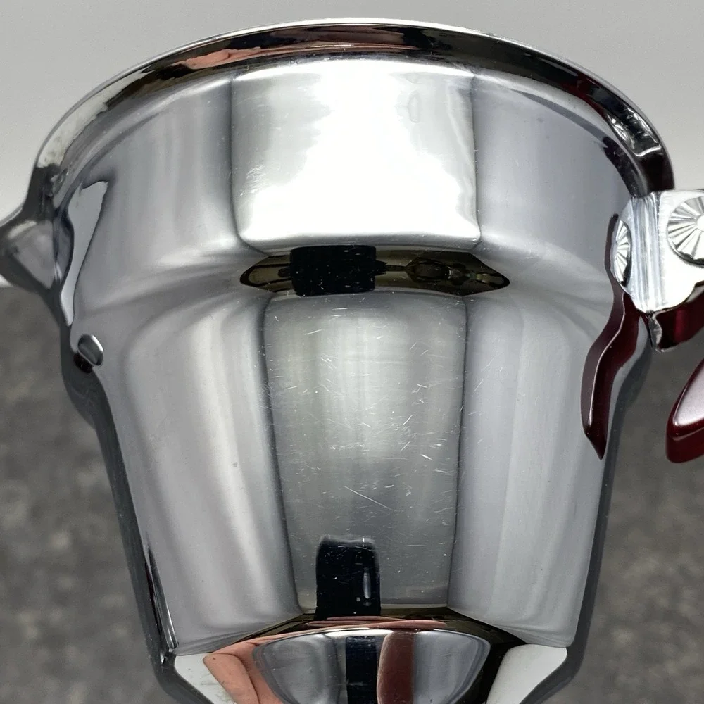 As‎ Is Vintage Art Deco Chrome Creamer & Sugar Cherry Red Bakelite Handles
